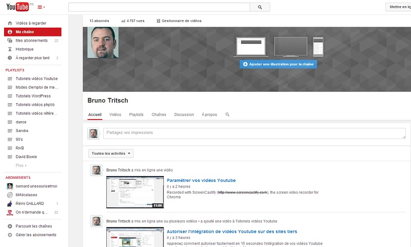 Chaîne Youtube de Bruno TRITSCH
